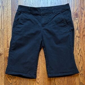 LOFT Black Mid-Length Bermuda Shorts